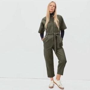 Everlane Organic Cotton Women's Jumpsuit Olive 6